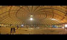 Inside one of the LNG storage tanks set to hold 180