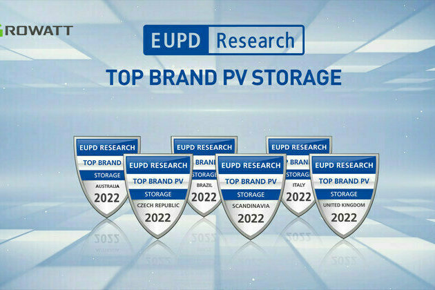 Growatt awarded 'Top Brand PV Storage' seals across global key storage markets