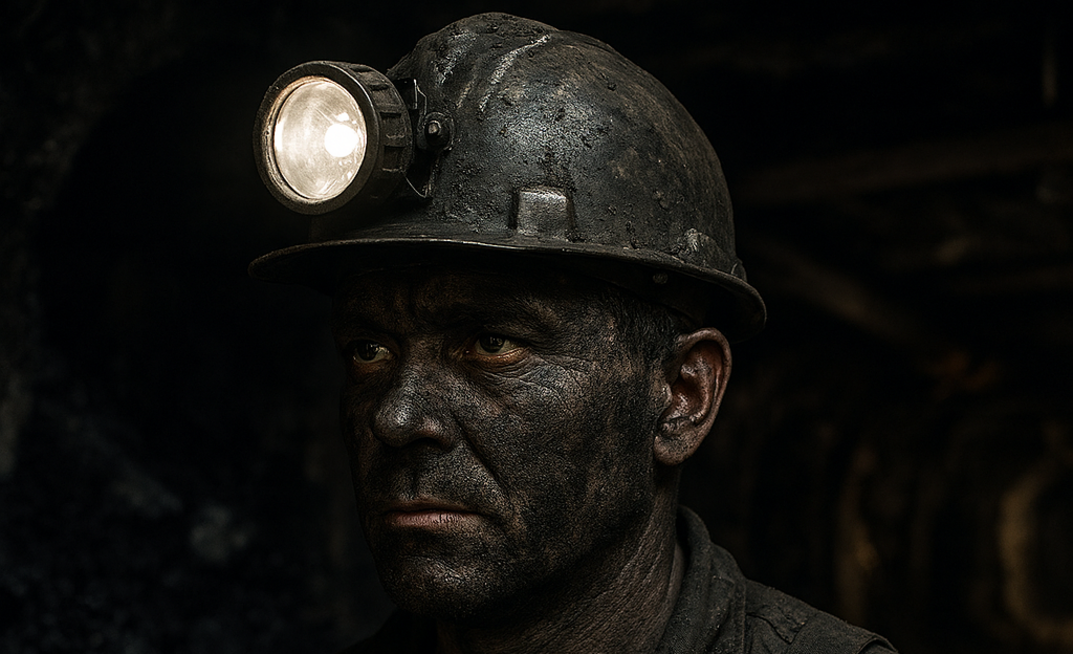 A coal miner at work.