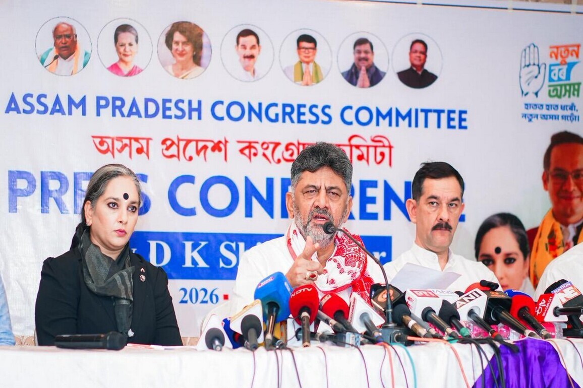 "Congress govt unites people, whereas BJP govt divides them": DK Shivakumar in Assam