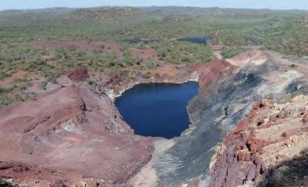 An aerial view of the Mt Oxide pit from the northeast.