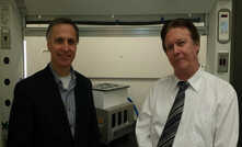 Nick Kuryluk (left) and Ron Emburgh (right) at the test laboratory at Brock University