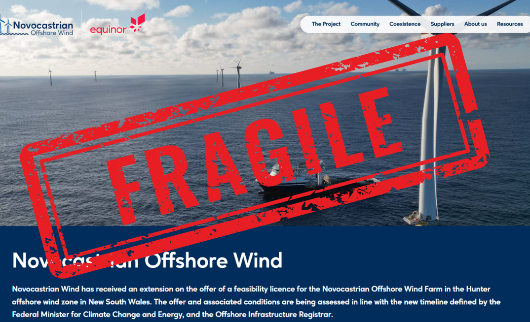 Hunter offshore declared wind zone on verge of collapse as sole developer reportedly scrapping project