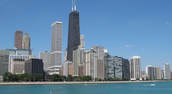 The John Hancock Tower (centre)