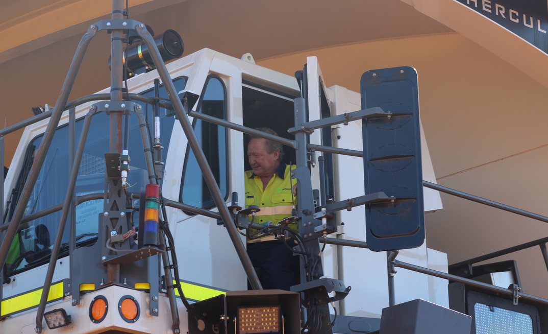 FMG boss Andrew Forrest drives one of his own trucks.