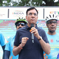Sports Minister Mandaviya leads cycling event in Delhi on Major Dhyan Chand's 120th birth anniversary