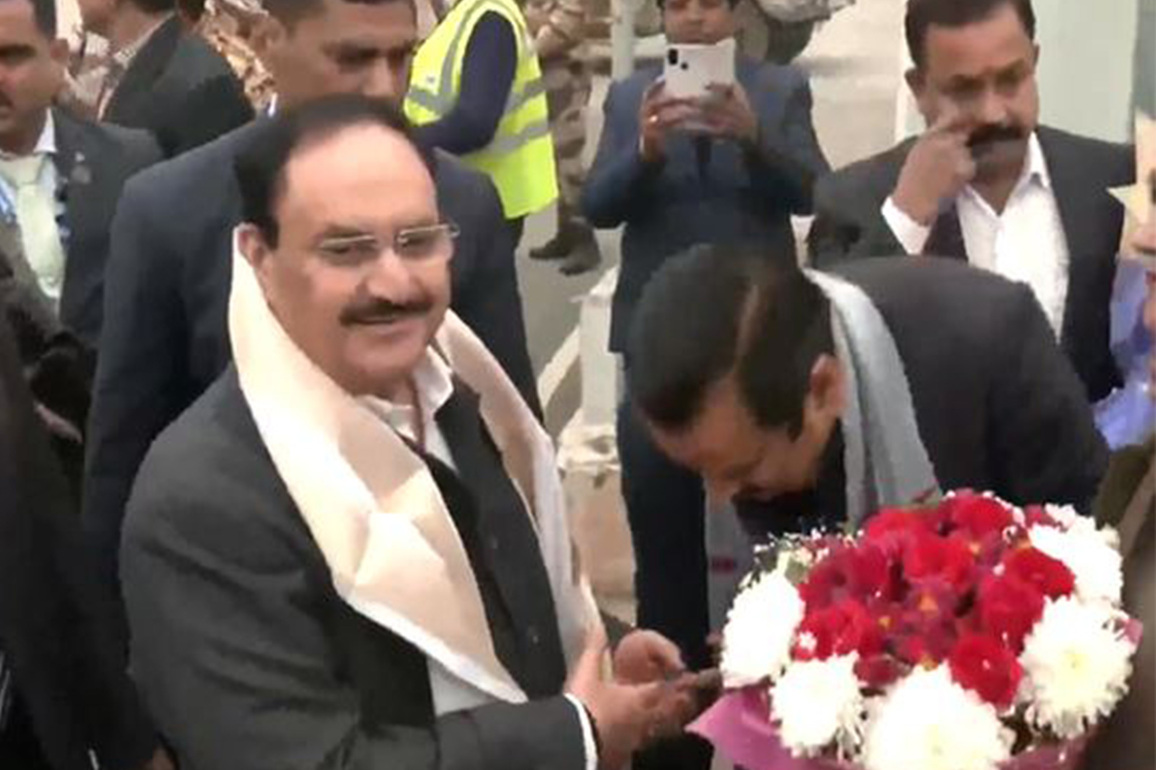 Uttar Pradesh: JP Nadda arrives in Lucknow to attend 21st Convocation of King George's Medical University