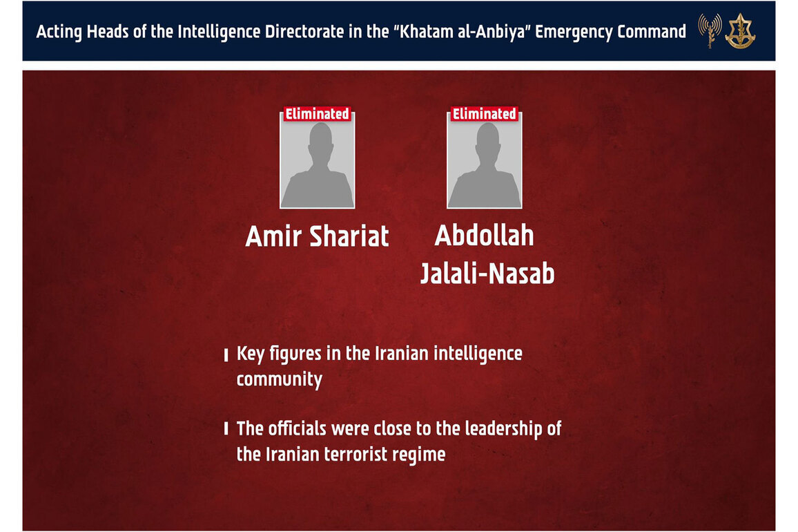 Israel claims 2 senior Iranian intelligence officials killed in Tehran airstrike