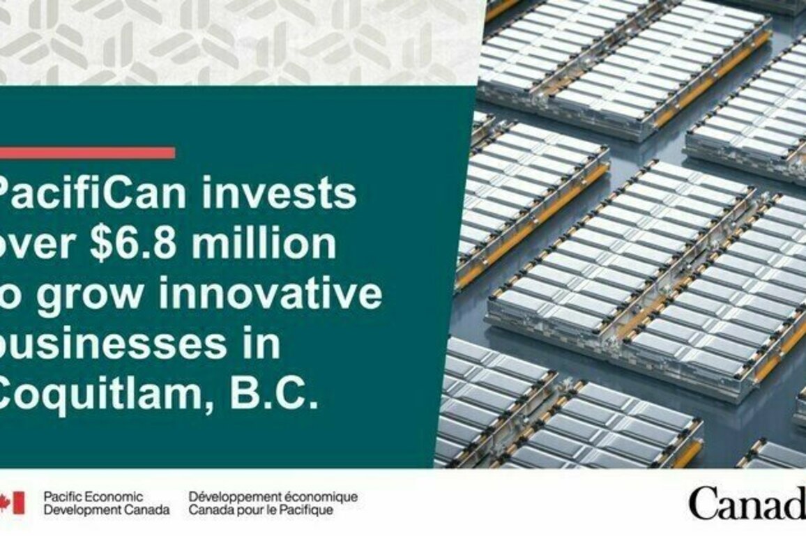 PacifiCan invests over $6.8 million to grow innovative businesses in Coquitlam, B.C.