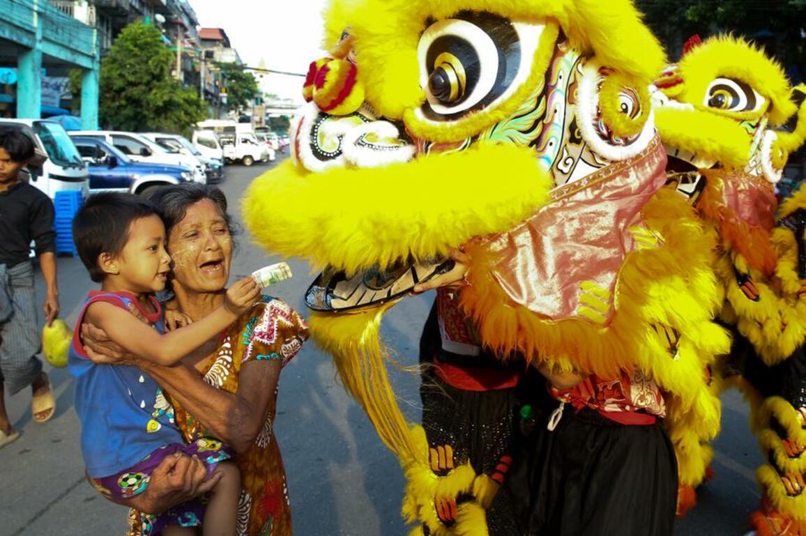 Myanmar youths raise funds with lion dance for earthquake victims