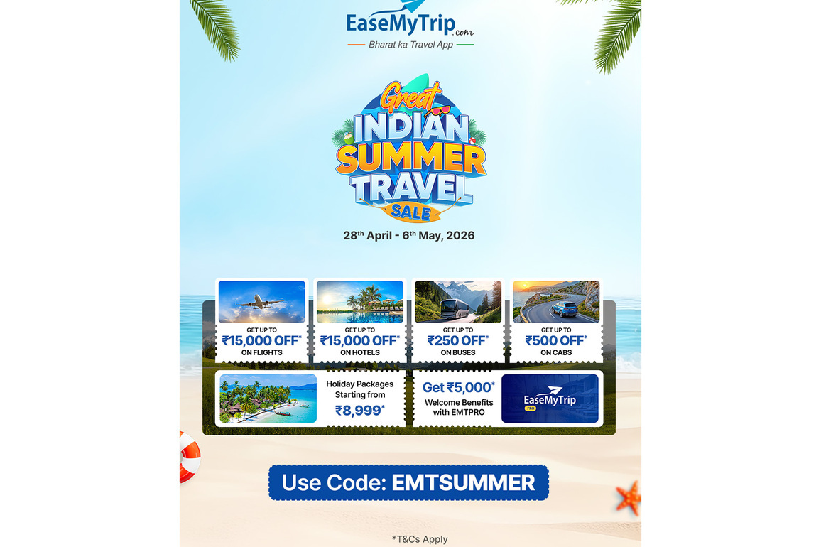 EaseMyTrip Announces 'Great Indian Summer Travel Sale', Bringing Exclusive Travel Deals for Summer Holidays