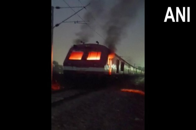 Students in Bihar protest against Railway Board's NTPC exam results, set train on fire in Bihar's Arrah
