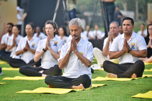 International Yoga Day 2025: Jaishankar and diplomatic corps perform yoga in Delhi