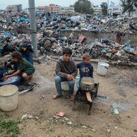 MIDEAST-GAZA CITY-DISPLACED CHILDREN
