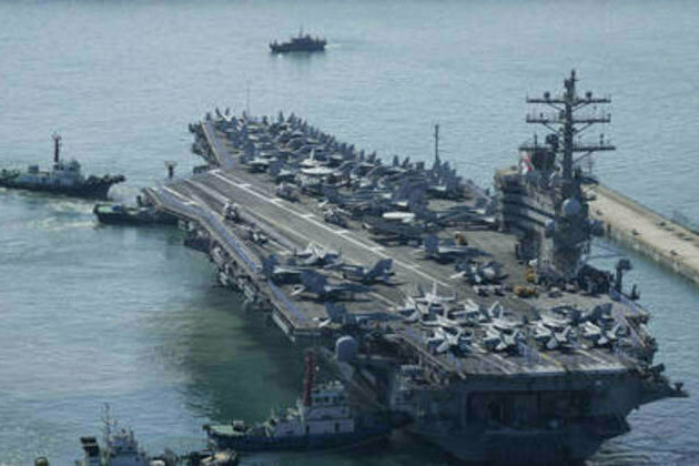 US carrier makes rare visit
