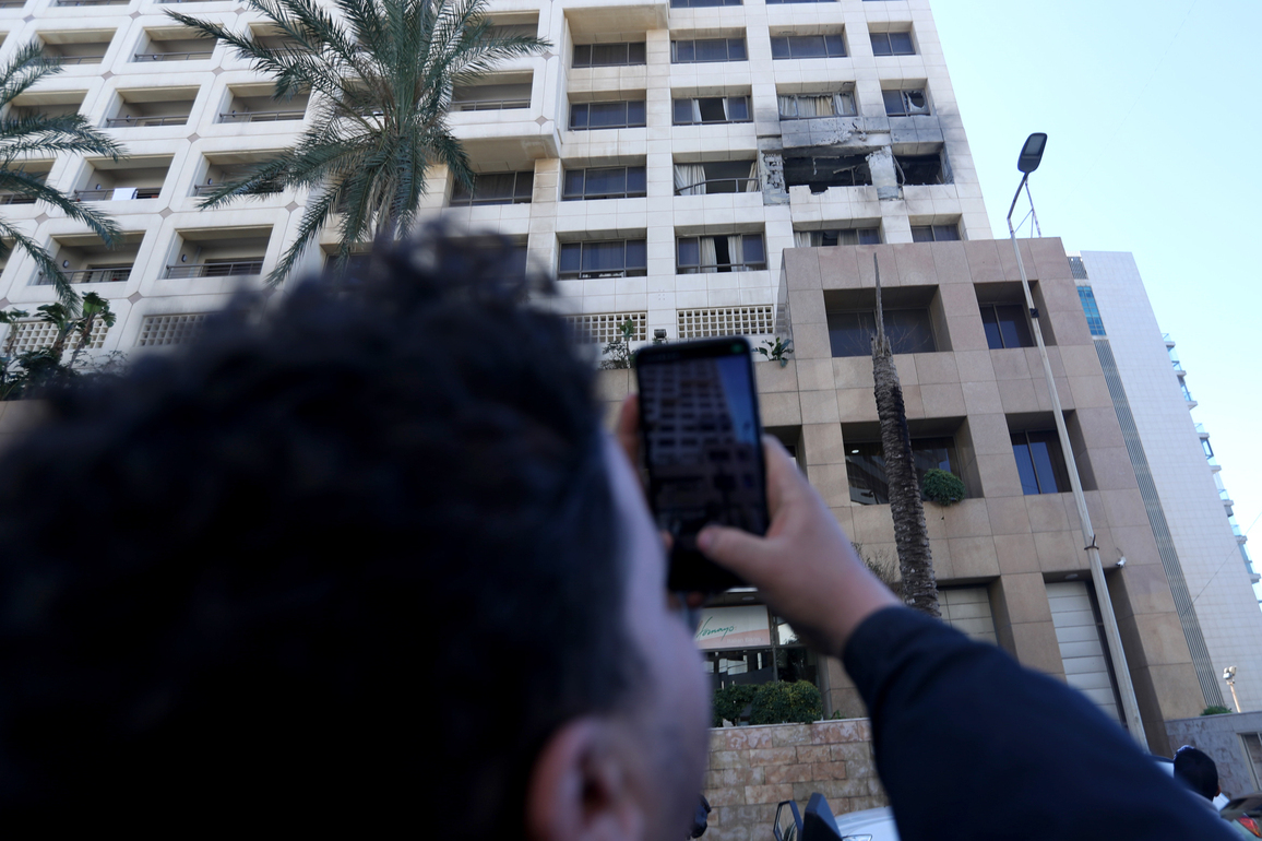 LEBANON-BEIRUT-HOTEL-STRIKE-AFTERMATH
