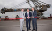 PKCT operations manager John Gorman, McGowan and Thyssenkrupp Australia boss Andrew Howie.