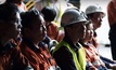 Workers at Asian Mineral Resources' Ban Phuc mine in 2015, before it was suspended
