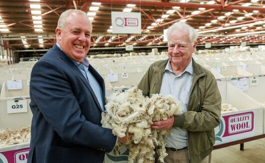 Wool industry leaders Mark Dyson, Quality Wool, and Rod Franklyn, Techwool Trading, are looking forward to the future after announcing the merger of their country wool marketing divisions.