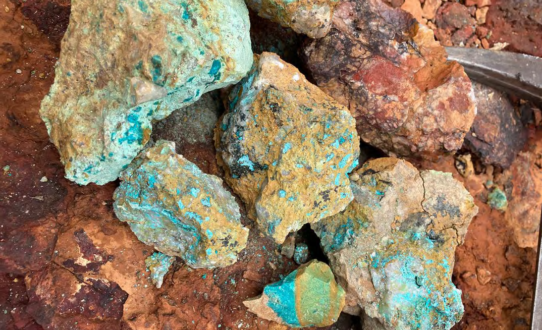 Surficial copper ore in Queensland