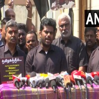 Tamil Nadu BJP protests against DMK for "giving away" state's rights, calls delimitation meet "drama"