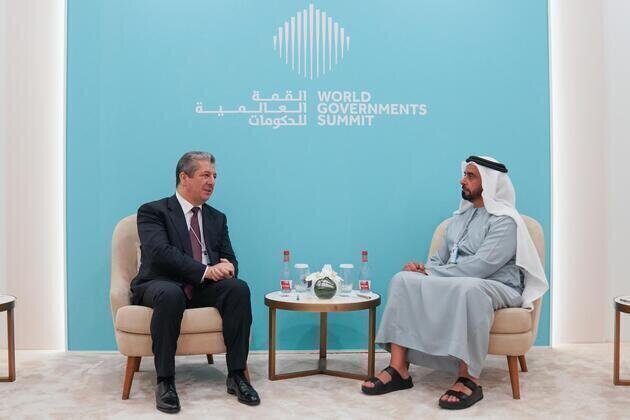 Saif bin Zayed meets with Prime Minister of Kurdistan Region of Iraq on sidelines of World Government Summit