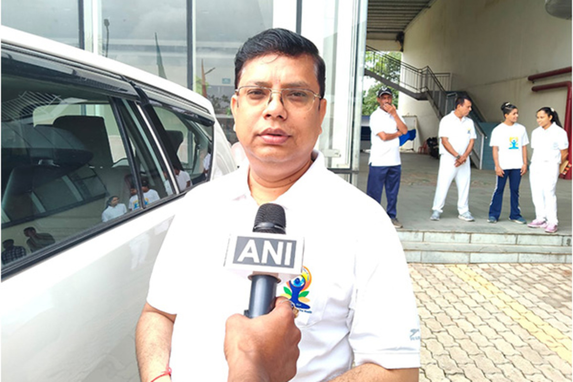 Tripura Sports Minister participates in International Yoga Day celebrations at Hapaniya