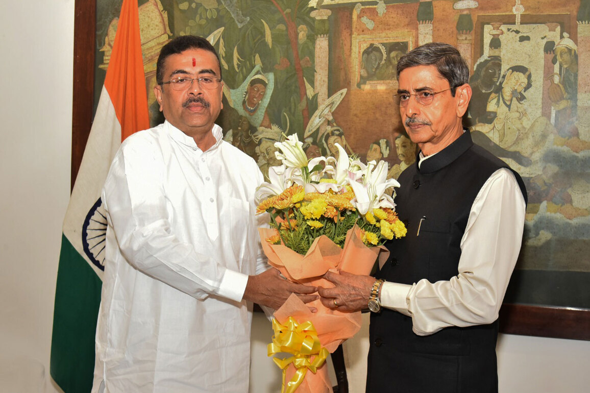 West Bengal CM Suvendu Adhikari meets state Governor RN Ravi at Lok Bhavan