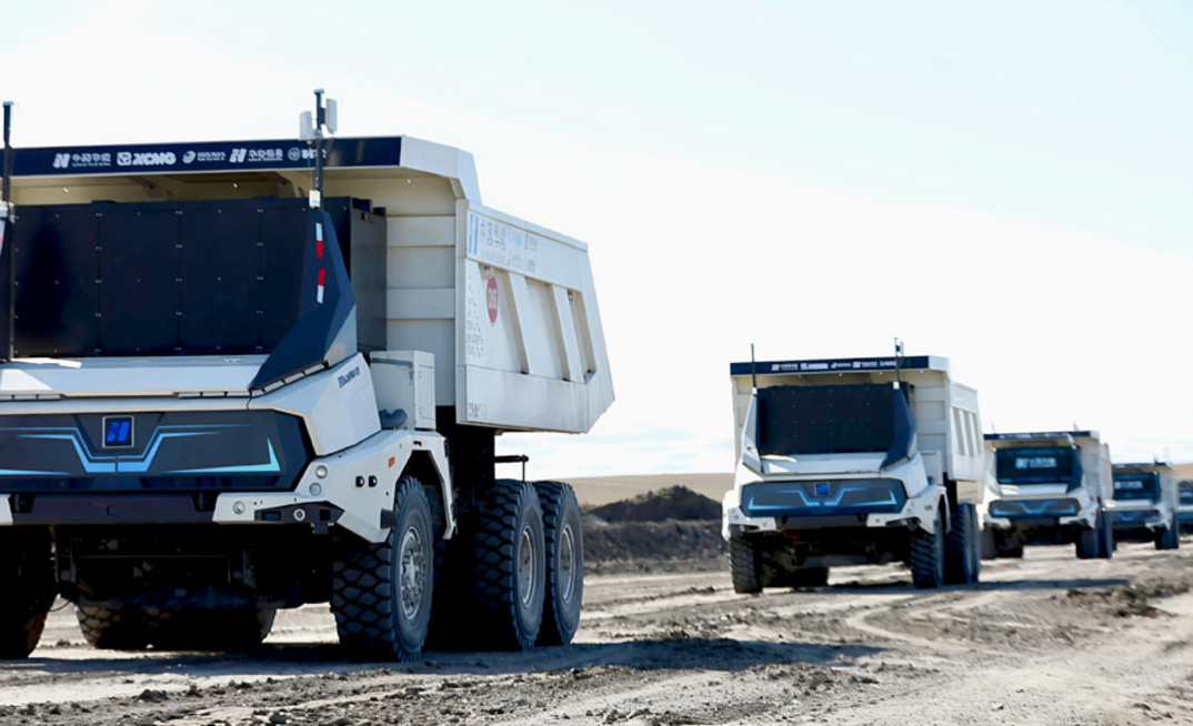 Frota de veículos autônomos da mina de carvão Yimin