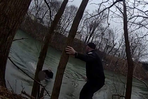 BWC- Auburn Police officers save person suffering mental health crisis from frigid river