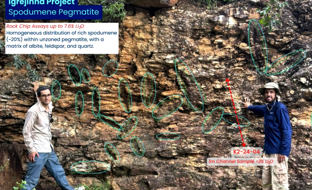 Espodumênio no projeto de lítio Igrejinha