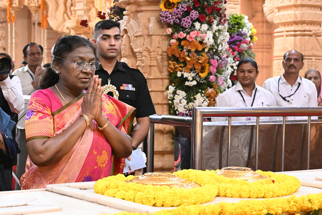 President Murmu offers prayers at Gujarat's Somnath Temple, interacts with tribal people at Gir