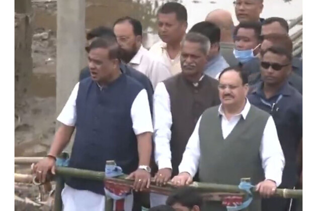 "There'll be no shortage of assistance from Centre": JP Nadda visits flood-hit Sivasagar in Assam
