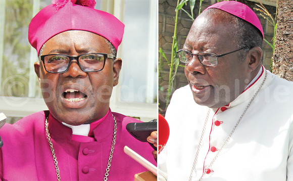 Omulabirizi Henry Katumba Tamale. Ku ddyo, Omusumba John Baptist Kaggwa Omulabirizi Henry Katumba Tamale. Ku ddyo, Omusumba John Baptist Kaggwa