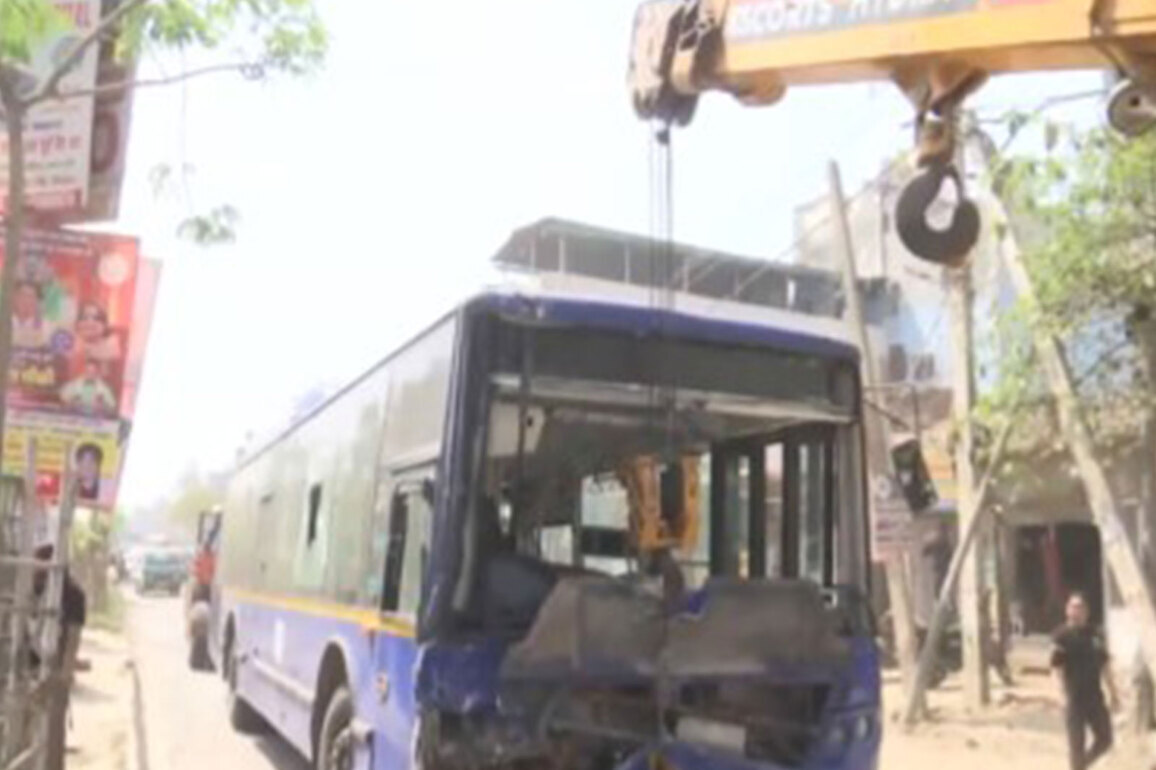Delhi: Two dead in Nangloi as DTC bus mows down scooter rider, locals torch vehicle
