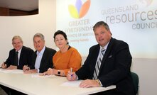  Queensland Resources Council CEO Ian Macfarlane with the Greater Whitsunday Council of Mayors. 