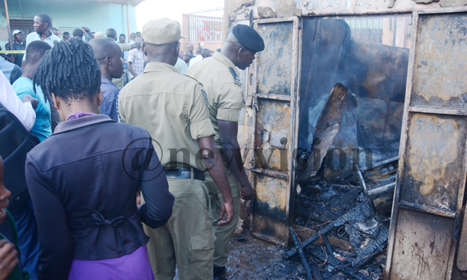 Police investigate source of fire near contested Wandegeya building Police investigate source of fire near contested Wandegeya building