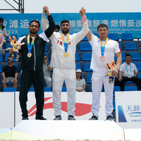 (SP)CHINA-HAINAN-SANYA-ASIAN BEACH GAMES-BEACH WRESTLING-AWARDING CEREMONY(CN)