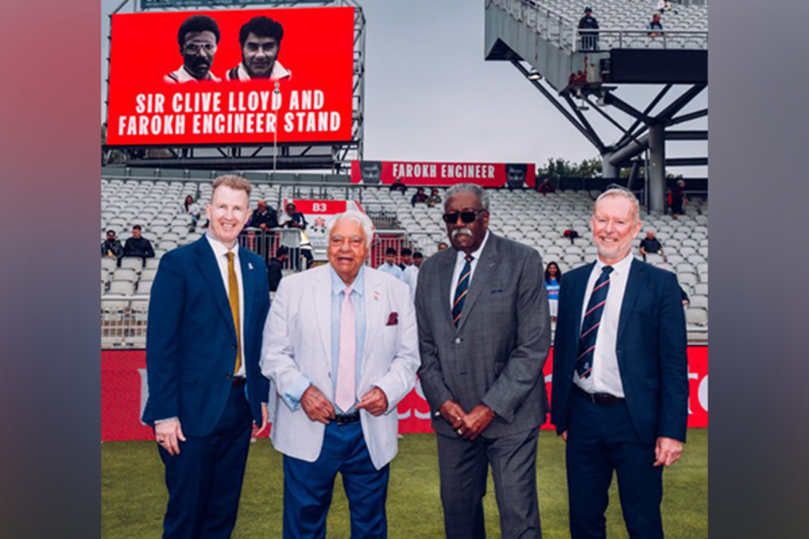 Stand named after Lancashire icons, Clive Llyod, Farokh Engineer at Old Trafford