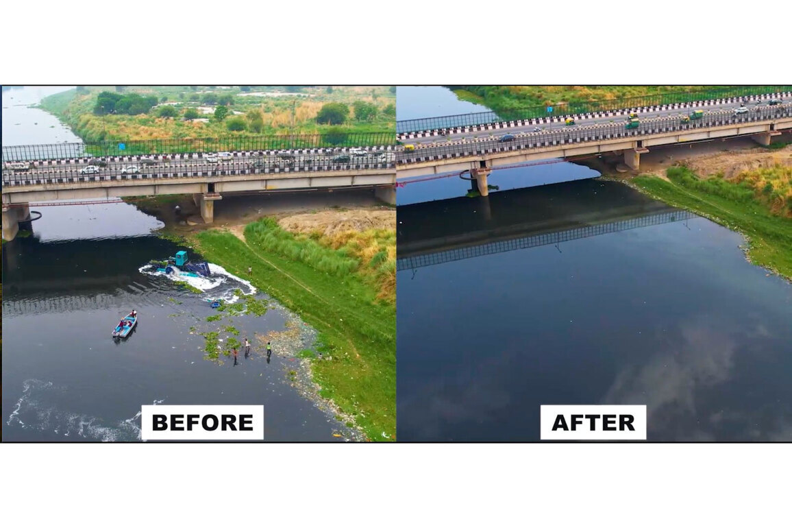 Jal Shakti Ministry initiative: AI-enabled tech helps clean floating garbage on Yamuna River