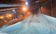 A copper concentrate stockpile.