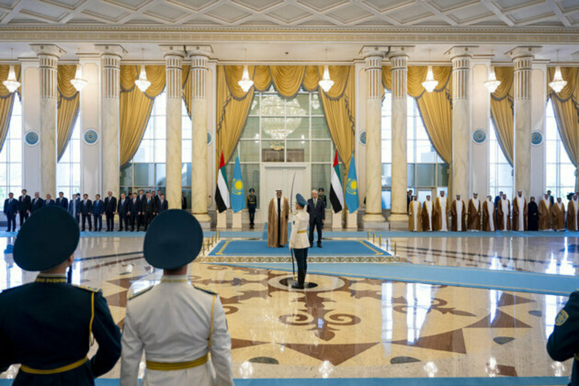 Crown Prince of Abu Dhabi arrives at Presidential Palace in Astana