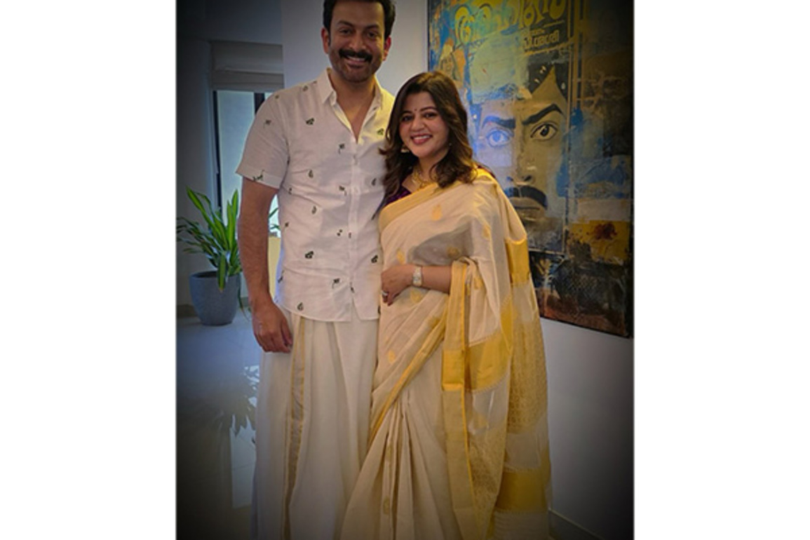 Prithviraj Sukumaran shares adorable picture with wife Supriya from Onam celebrations