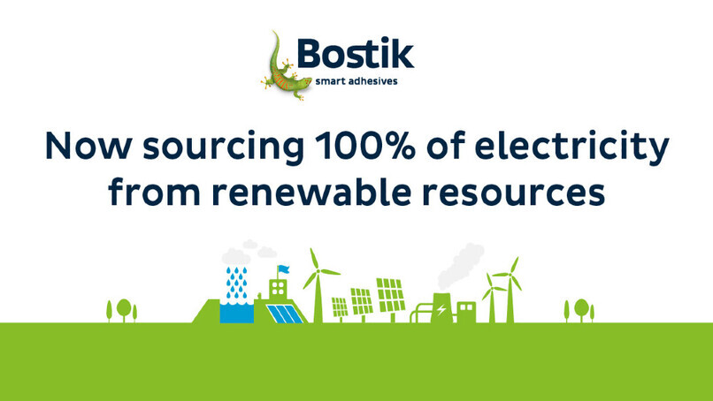Bostik UK maximises sustainability with move to 100% renewable electricity