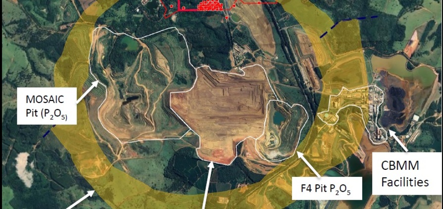 Map showing where Araxá is located