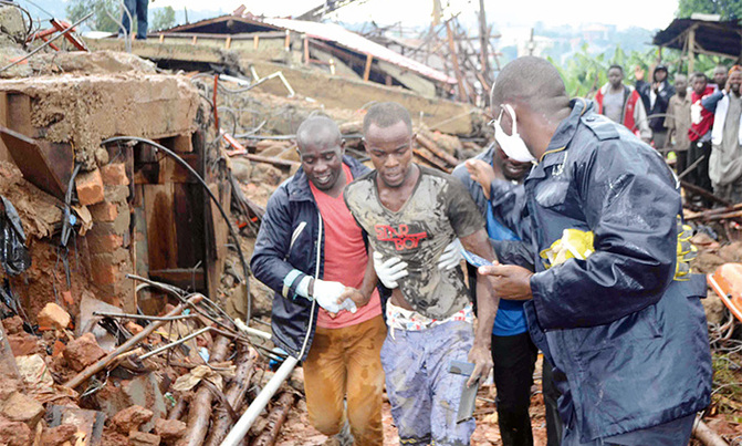 Man with a bible rescued from debris Man with a bible rescued from debris