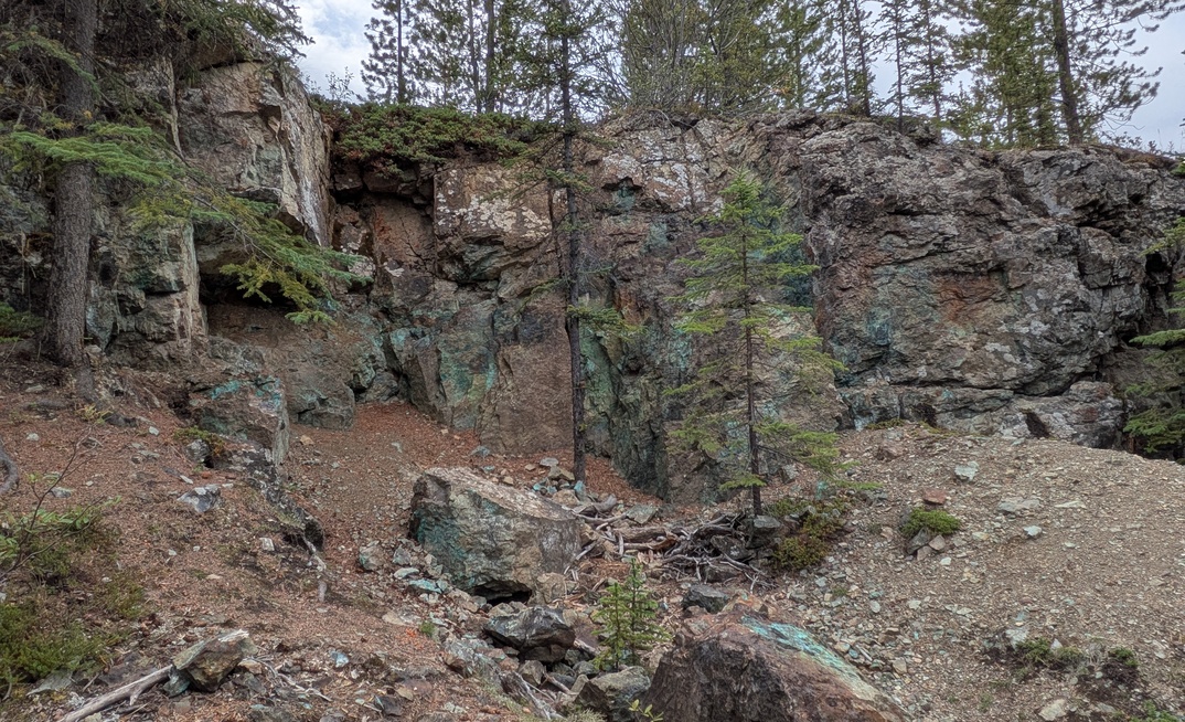 Surface copper oxides at Gladiator Metals' Best Chance target in Yukon, Canada