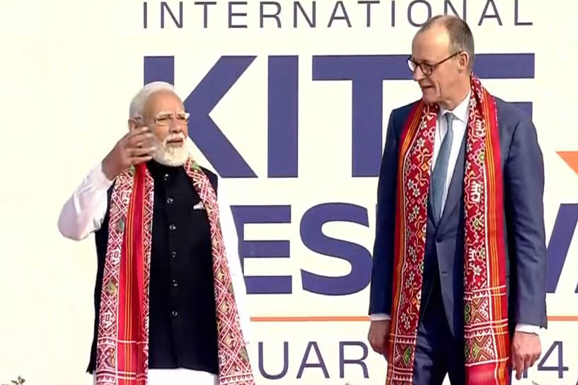 PM Modi, German Chancellor Merz inaugurate International Kite Festival 2026 at Sabarmati Riverfront