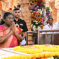 President Murmu offers prayers at Gujarat's Somnath Temple, interacts with tribal people at Gir