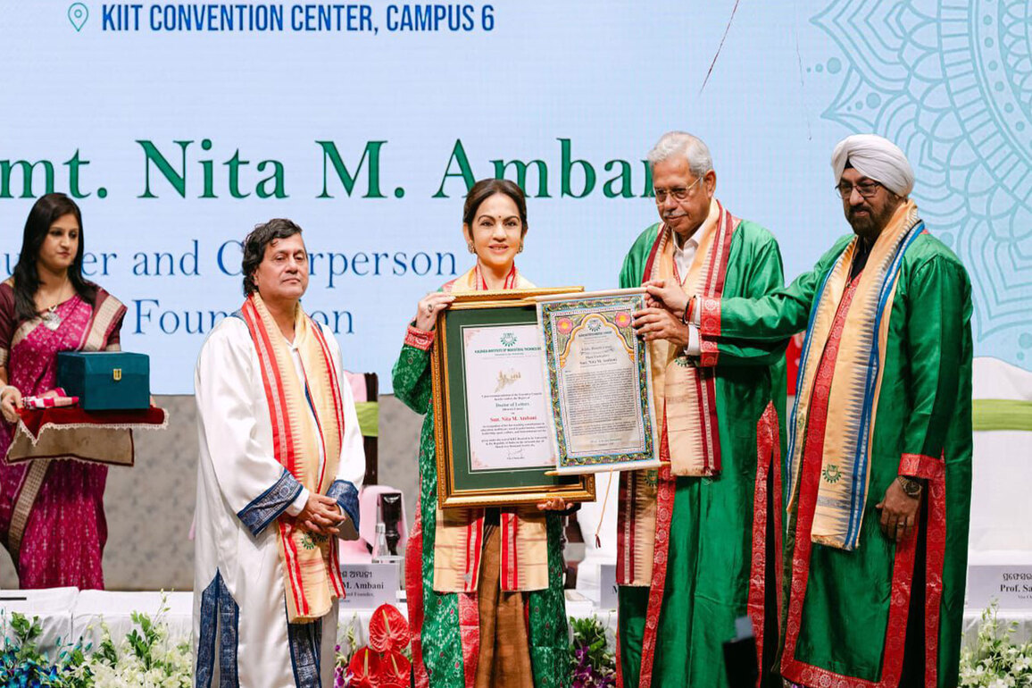Nita M Ambani conferred with honorary Doctorate by KIIT for work in education, healthcare and arts